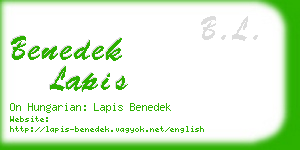 benedek lapis business card